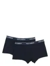 Dolce & Gabbana Set Of 2 Logo Cotton Blend Boxer Briefs In Blue