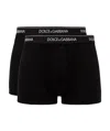 Dolce & Gabbana Pack Of Two Logo Cotton-blend Jersey Boxer Briefs In Black