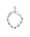 Dolce & Gabbana Silver-colored Bracelet With Shell And Logo Charm In Brass Woman In White