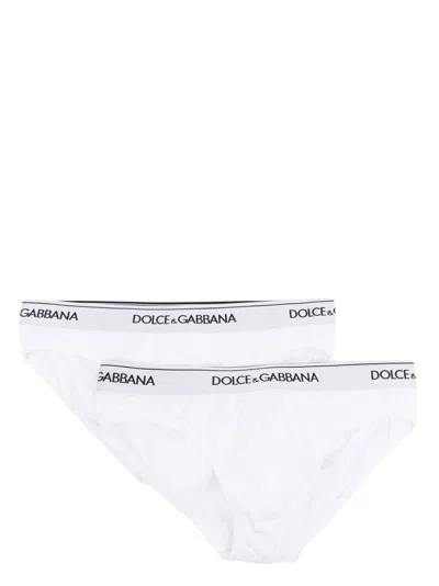 Dolce & Gabbana Logo Briefs (2-pack) In White