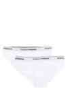Dolce & Gabbana Pack Of 2 White Cotton Briefs With Black Logo In White