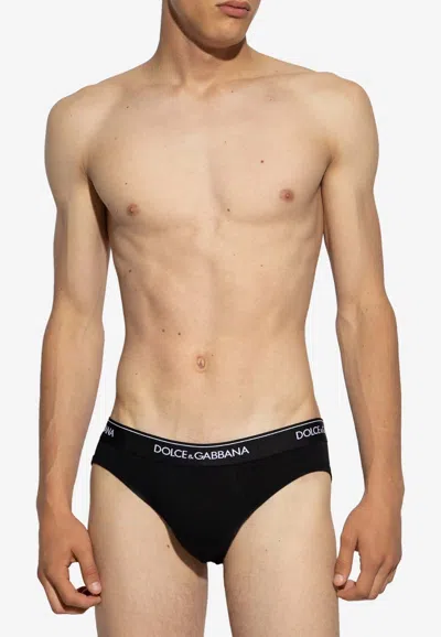 Dolce & Gabbana Logo Briefs - Set Of 2 In Black