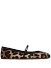 Dolce & Gabbana Multicolor Ballerinas In Cotton And Viscose With Leopard Print Women In Brown