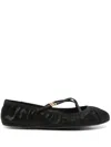 Dolce & Gabbana Ballerinas Mit Logo-schnalle In Schwarz