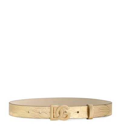 Dolce & Gabbana Kids' Logo Buckle Belt