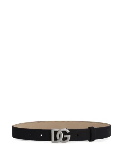 Dolce & Gabbana Kids' Logo-buckle Belt In Black