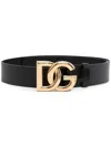 Dolce & Gabbana Black Belt With Buckle Closure And Interwoven Design In Leather Man In Black  