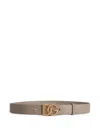 Dolce & Gabbana Taupe Plonge Leather Belt In Pink