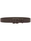 Dolce & Gabbana Logo-buckle Leather Belt In Brown