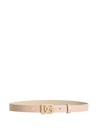 Dolce & Gabbana Kids' Logo-buckle Leather Belt In Pink