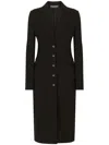 Dolce & Gabbana Logo-button Single-breasted Coat In Black