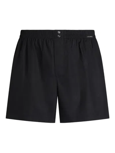 Dolce & Gabbana Logo Buttoned Boxers In Black
