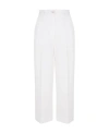 Dolce & Gabbana Logo-buttons Wide Leg Cropped Trousers In White