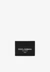 Dolce & Gabbana Black Wallet With Contrsting Print In Smooth Leather Man In Black
