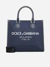 Dolce & Gabbana Logo-embossed Canvas Tote Bag In Navy Blue