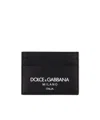 Dolce & Gabbana Logo Leather Card Holder In Black