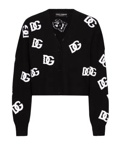 DOLCE & GABBANA DOLCE  GABBANA LOGO EMBROIDERED KNIT CARDIGAN