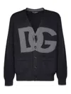 Dolce & Gabbana Gray Hand-knit Wool Cardigan In Grey