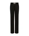 Dolce & Gabbana Flared Flannel Pants With Logo Tag In Black