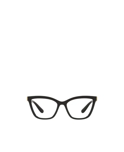 Dolce & Gabbana Logo Cat-eye Glasses In Black
