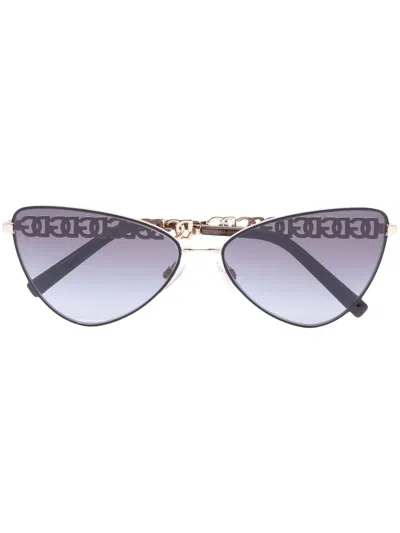 Dolce & Gabbana Logo-chain Cat-eye Sunglasses In Gold