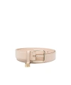 Dolce & Gabbana Leather Belt Adjustable Round Tip In Nude
