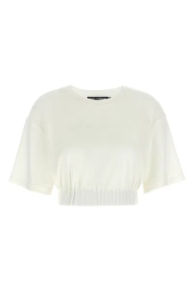 Dolce & Gabbana Chenille Top With Tonal-logo In S9995