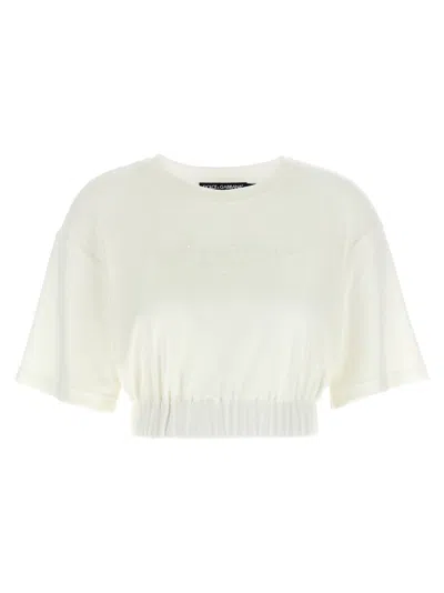 Dolce & Gabbana Logo Chenille Top In White