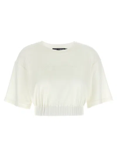 Dolce & Gabbana Chenille Top With Tonal-logo In S9995