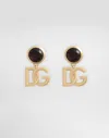 Dolce & Gabbana Logo Gemstone Accent Clip Earrings