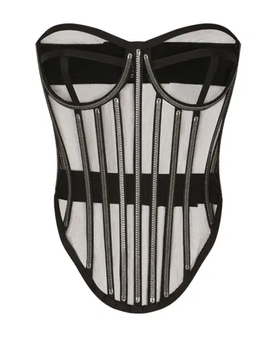 Dolce & Gabbana Logo Corset In Black