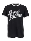 Dolce & Gabbana Round Neck T-shirt In Cotton In Black
