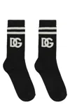 Dolce & Gabbana Intarsia-knit Logo Socks In Black