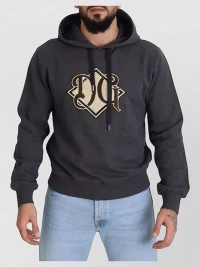 Dolce & Gabbana Logo Cotton Hooded Sweatshirt Sweater In Black