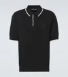 Dolce & Gabbana Heraldic Dg Logo Patch Polo T-shirt In Schwarz