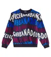 Dolce & Gabbana Blue Sweatshirt For Boy With Logo In Blue