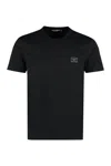 Dolce & Gabbana Black T-shirt With Logo Tag Detail On The Front In Cotton Man