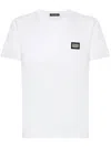 Dolce & Gabbana Dolce&gabbana White Crewneck T Shirt With Logo Plaque In White