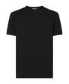 Dolce & Gabbana Dolce&gabbana Black T Shirt With Logo Embroidery In Black