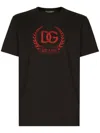 Dolce & Gabbana Embroidered Dg Laurel T-shirt In Black