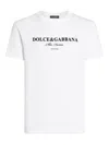 Dolce & Gabbana White Crewneck T-shirt With Logo Lettering Print On The Front In White
