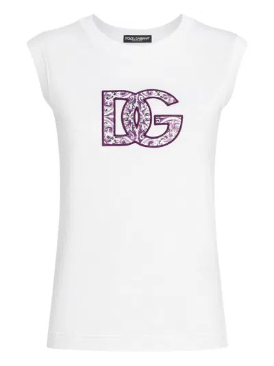 Dolce & Gabbana Women Logo Cotton T-shirt In White