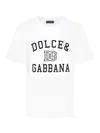 Dolce & Gabbana White Jersey T-shirt With Logo In Animal Print