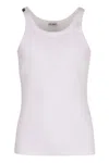 Dolce & Gabbana Logo Cotton Tank Top In White