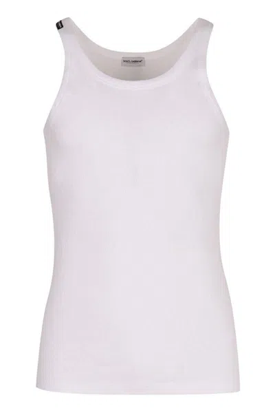 DOLCE & GABBANA DOLCE & GABBANA LOGO COTTON TANK TOP