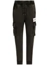 Dolce & Gabbana Logo-patch Tapered Cargo Pants For Men In Black