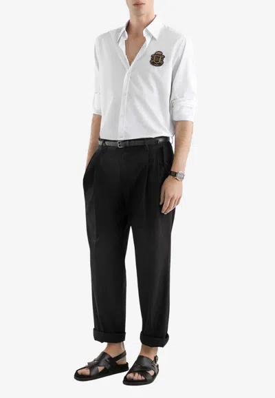 Dolce & Gabbana Logo Crest Martini Shirt In White
