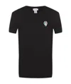 Dolce & Gabbana Tricolor Logo Stretch Cotton T-shirt In Black