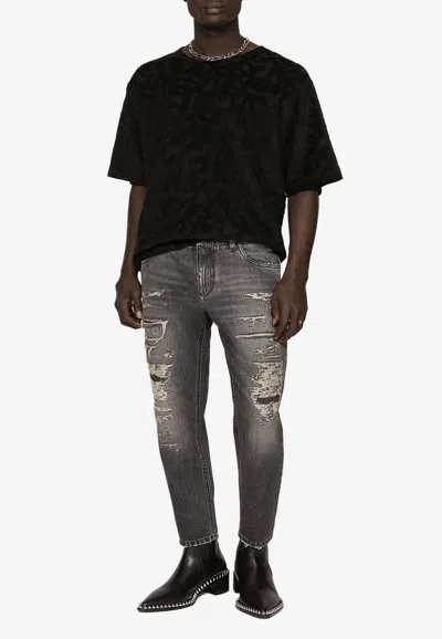 Dolce & Gabbana Logo Crewneck Short-sleeved T-shirt In Black