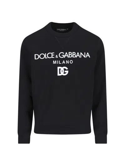 Dolce & Gabbana Logo Crewneck Sweatshirt In Black  